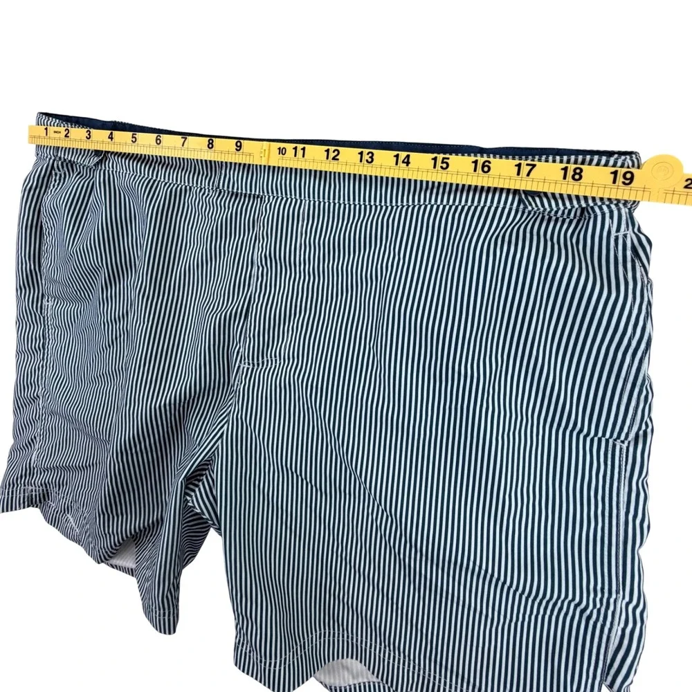 Ibiza Ocean Club Swim Trunks Men 38 Blue White Striped Mesh Lined Drawstring 6